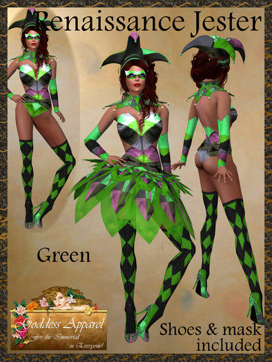 *Goddess* Renaissance Jester Bright for Women
