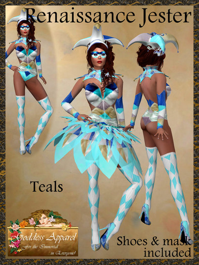 *Goddess* Renaissance Jester Bright for Women