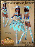*Goddess* Renaissance Jester Teals for Women