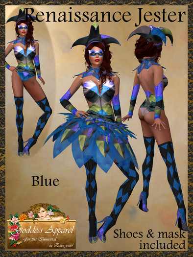 *Goddess* Renaissance Jester Blues for Women