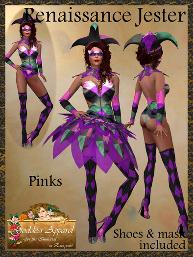 *Goddess* Renaissance Jester Bright for Women