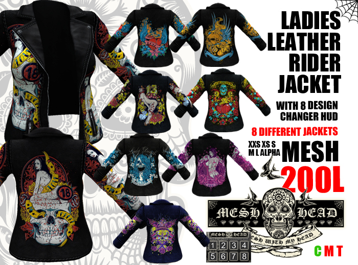 Mesh Head - Ladies Leather Rider Jacket - All Sizes