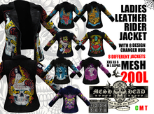 Mesh Head - Ladies Biker Babe Leather Jacket - All Sizes