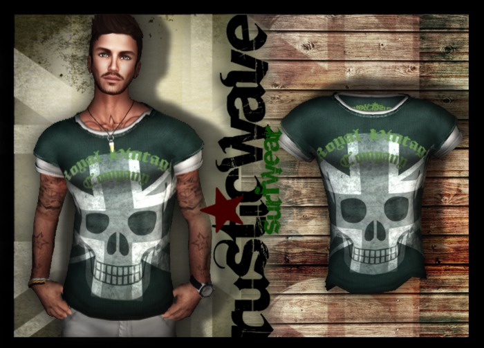 // RusticWave // Double Tee 5SKULL