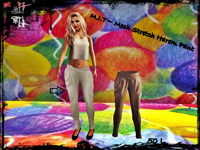 PROMOTION !!  M.I.T~ Mesh Stretch Harem Pant - L/Brown