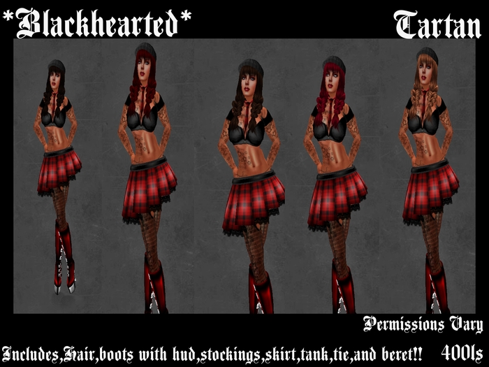 *Blackhearted* Tartan*Red*