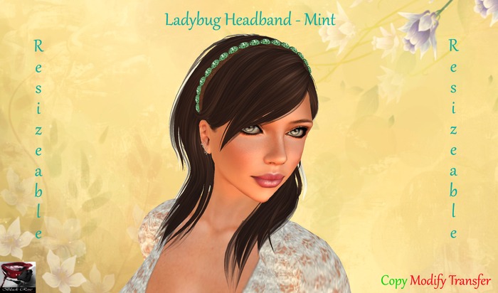 ~~{@BRV@}~~ Ladybug Headband - Mint {Boxed}