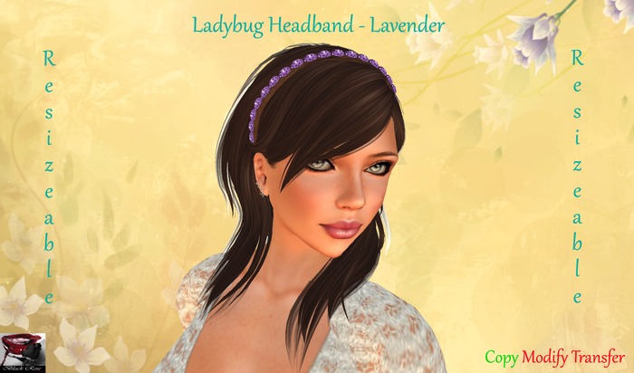 ~~{@BRV@}~~ Ladybug Headband - Lavender {Boxed}
