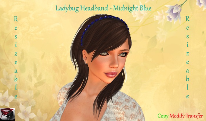 ~~{@BRV@}~~ Ladybug Headband - Midnight Blue {Boxed}