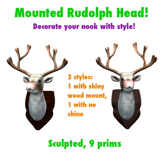 Julia's Mounted Rudolph Heads 2.0