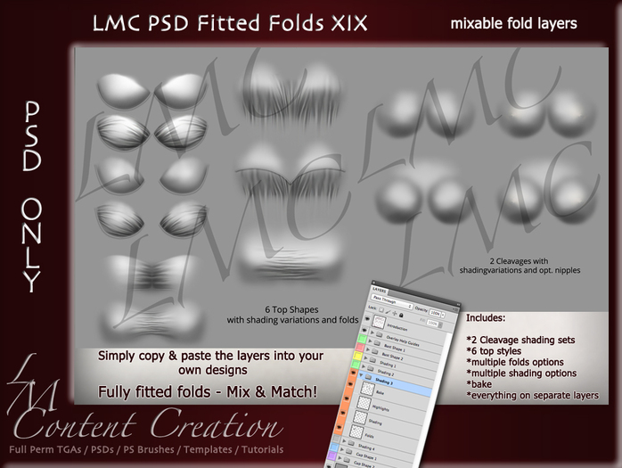 LMC PSD FILES - Fitted Folds XIII - Mini Set
