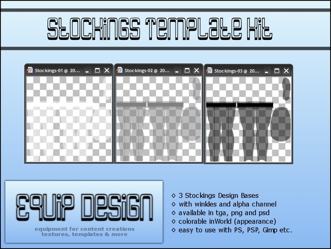 Stockings Template Kit (tga, png, psd) over 50% OFF