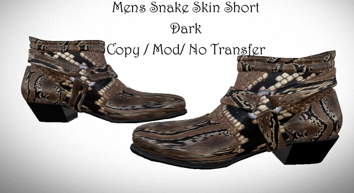 Mens Snake Skin Short Dark