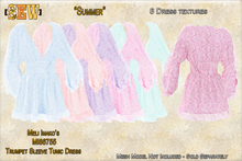 [SEW] FP Tex MI86755 Trumpet Sleeve Tunic Dress Summer