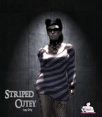 *[TU]* Striped Cutey - White