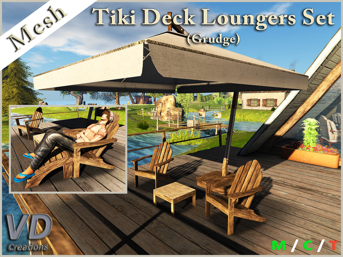VD Creations - Tiki Beach Deck Lounger Set with Animations (Grudge)