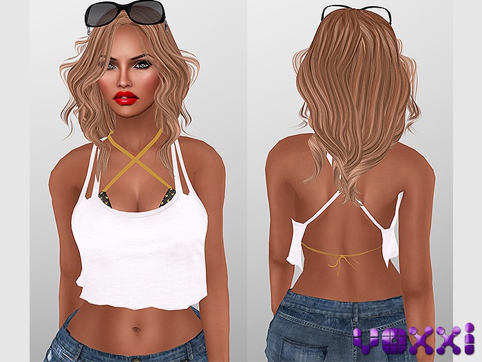 .::voxxi::. [Jess] Bikini'n Top White - Black Gold