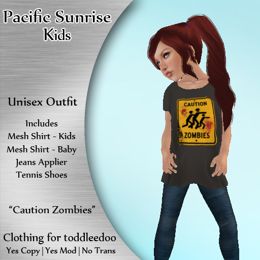 (PS Kids ) Caution Zombies - Toddleedoo