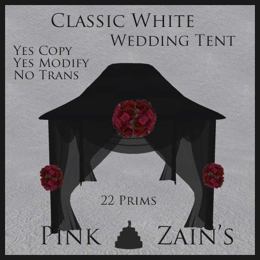 Classic White Wedding Tent - Goth/Red