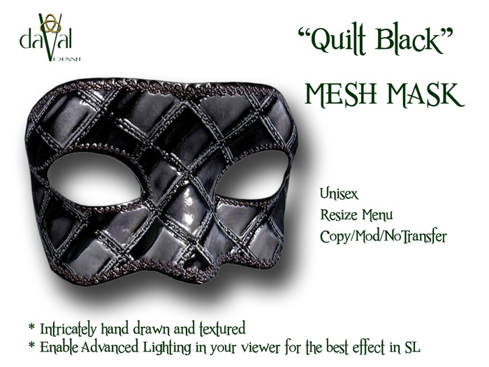 daVal Masks - Quilt Black