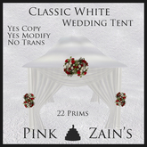 Classic White Wedding Tent - Red