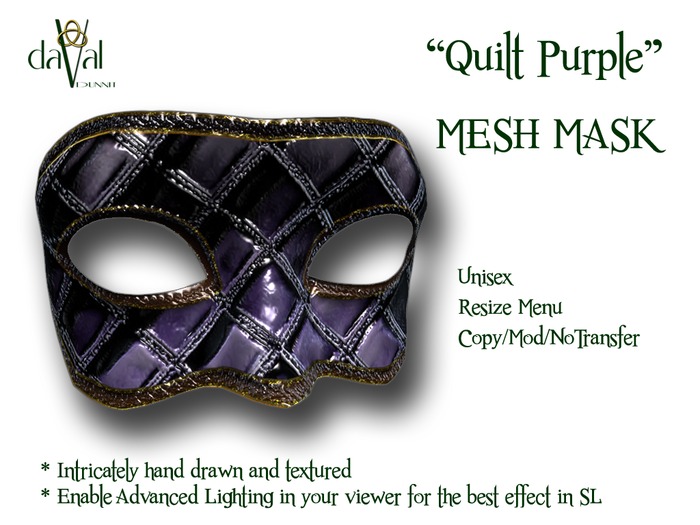 daVal Masks - Quilt Burgundy (BOX)