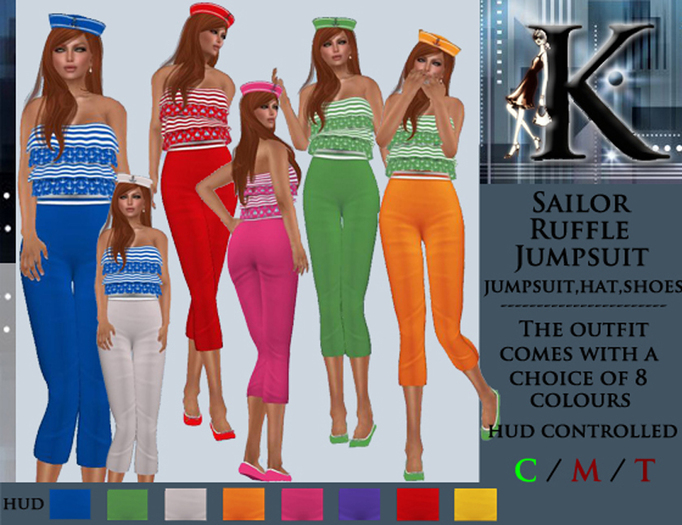 Keresma - Sailor Ruffle Jumpsuit Outfit