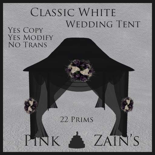 Classic White Wedding Tent - Goth/Purple