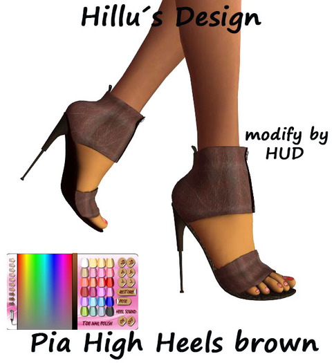 Pia High Heels brown leather