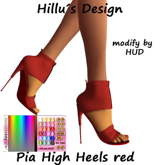 Pia High Heels red leather