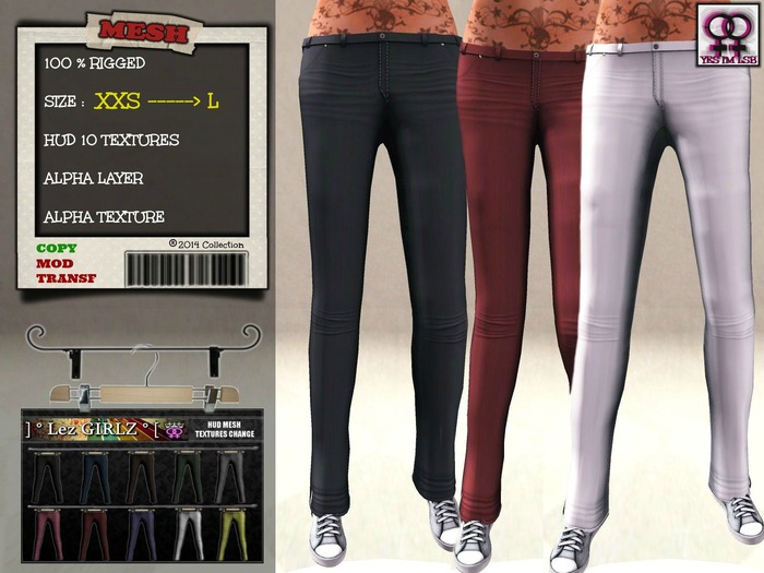 [ LZG ] Abigayle Low Rise Trousers Pant Solid ( MESH )