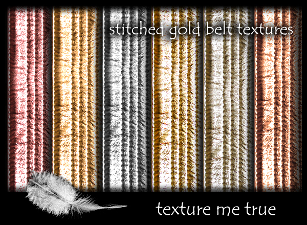 wide stitched gold belt textures