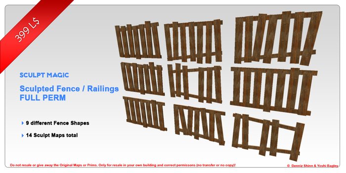 *Sculpt Magic* Sculpted Fence / Railings FULL PERM