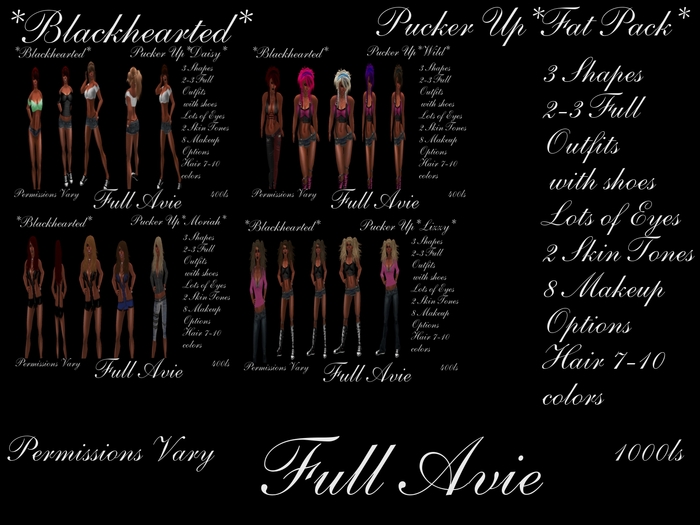 *Blackhearted*Pucker Up*FatPack*