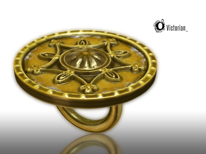 ((( Big O ))) Victorian Ring - Brass