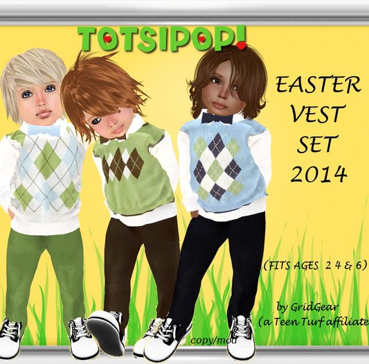 TOTSIPOP!2014 Easter Vest Mesh Clothing Set