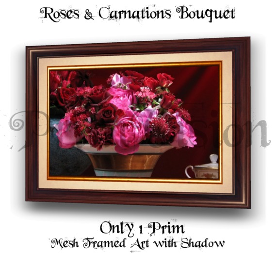 *PV* Roses & Carnations Bouquet Picture - MESH