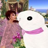 Bunny Kisses with Basket of Eggs and 3 Sits V.2 -3 Prims