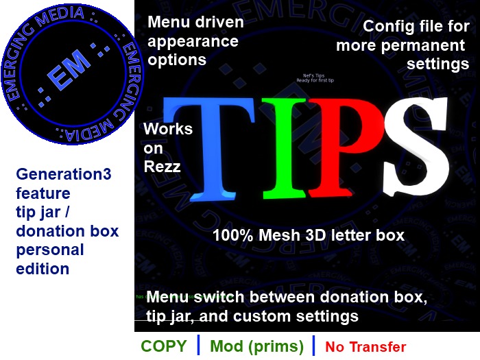 Mesh Tip Jar | Tips Letter Box | Personal Edition