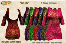 [SEW] FP Tex MI86943 Mini Dress Cutout Sleeves Golden