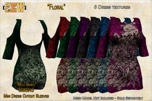 [SEW] FP Tex MI86943 Mini Dress Cutout Sleeves Floral