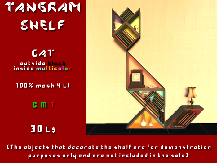 Tangram shelf Cat black/color
