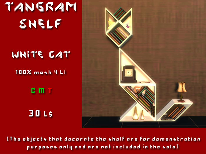 Tangram shelf - Cat - white