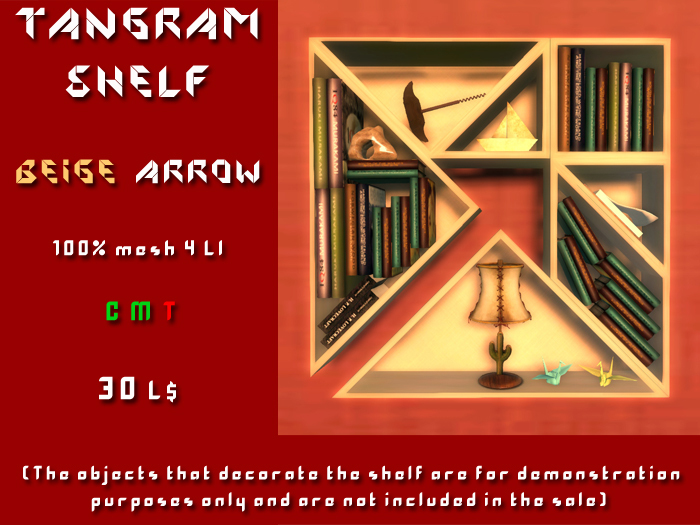 Tangram shelf - Arrow - beige