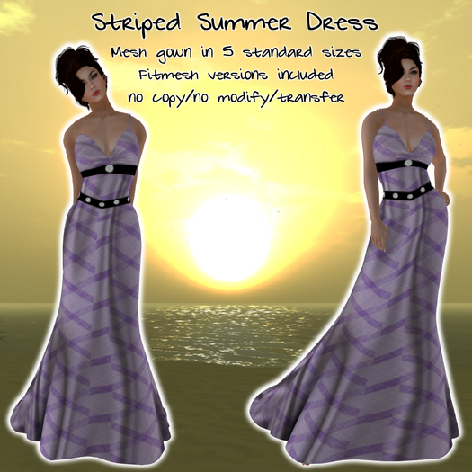 HANAU - Striped Summer Dress Purple -boxed-