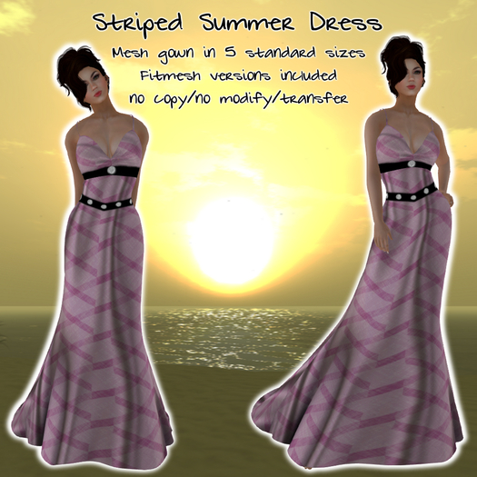 HANAU - Striped Summer Dress Pink -boxed-