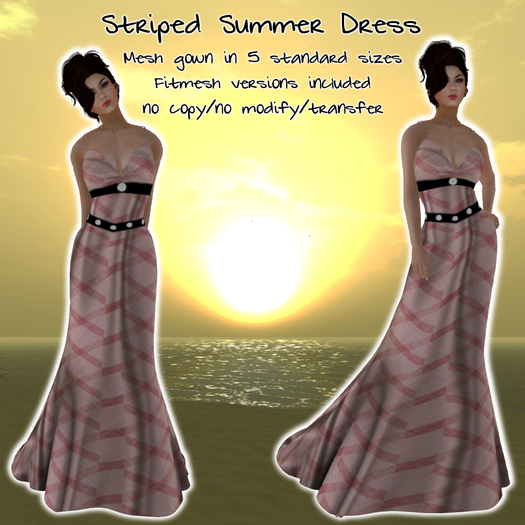 HANAU - Striped Summer Dress Red -boxed-