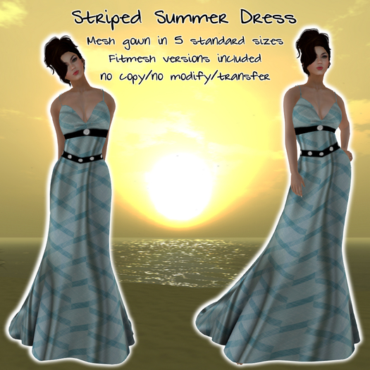 HANAU - Striped Summer Dress Sky -boxed-