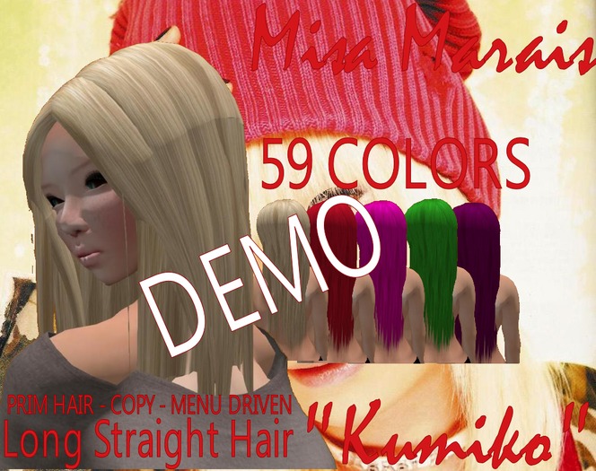 KUMIKO - Long Hair Straight 59 Colors DEMO