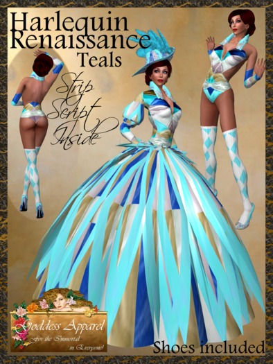 *Goddess* Harlequin Renaissance in Teals